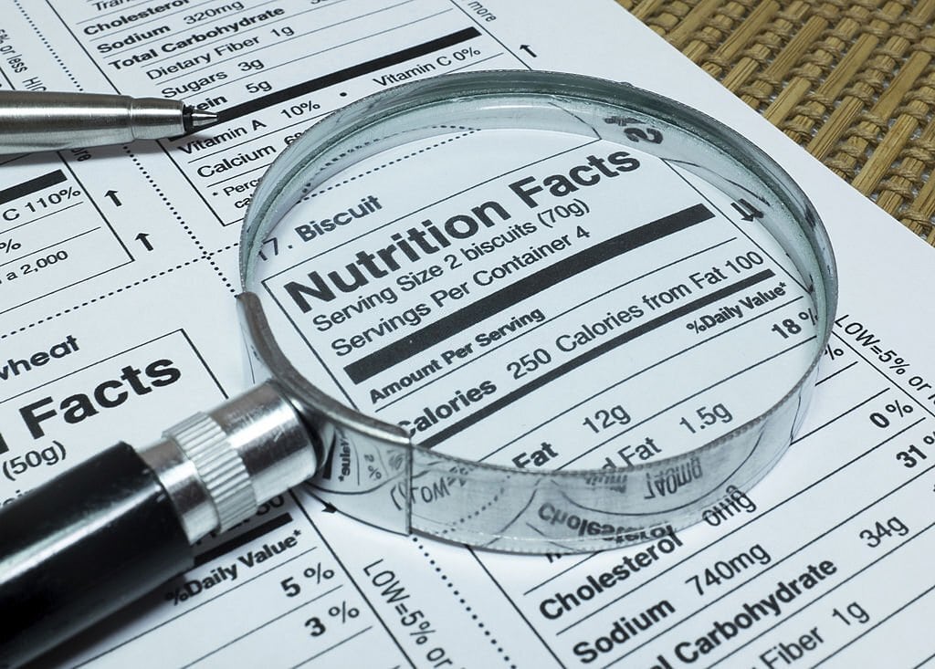 Informação nutricional para rotulagem